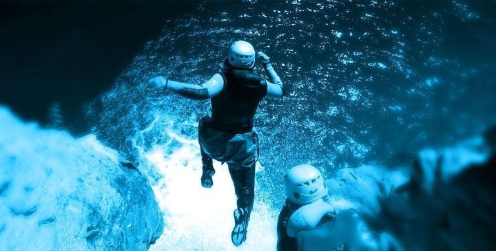 Canyoning — jumping into the water