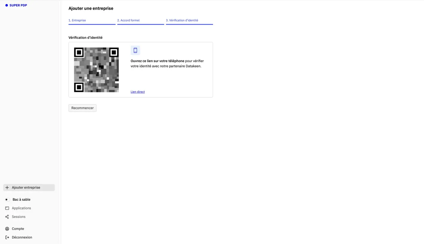 SUPER PDP — identity verification QR code