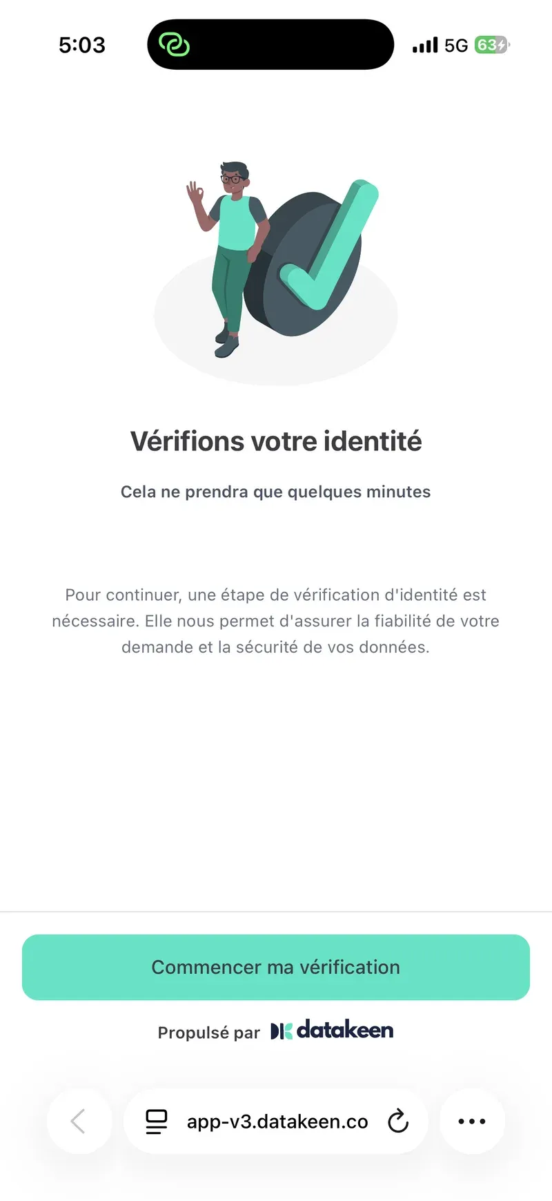 Datakeen — start verification
