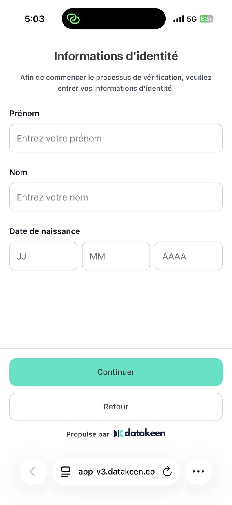 Datakeen — identity information