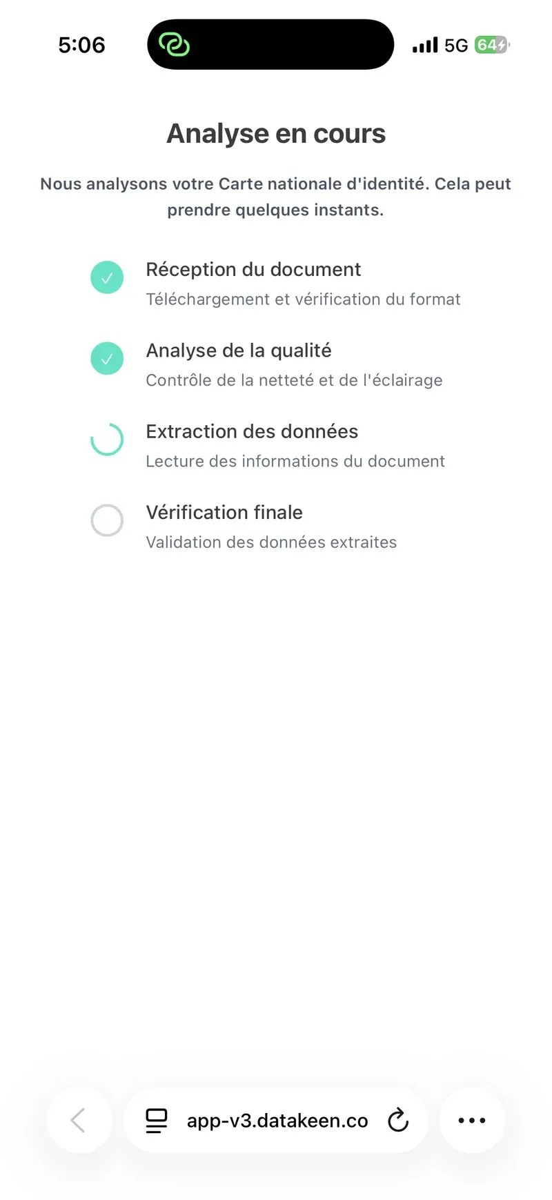 Datakeen — verification in progress