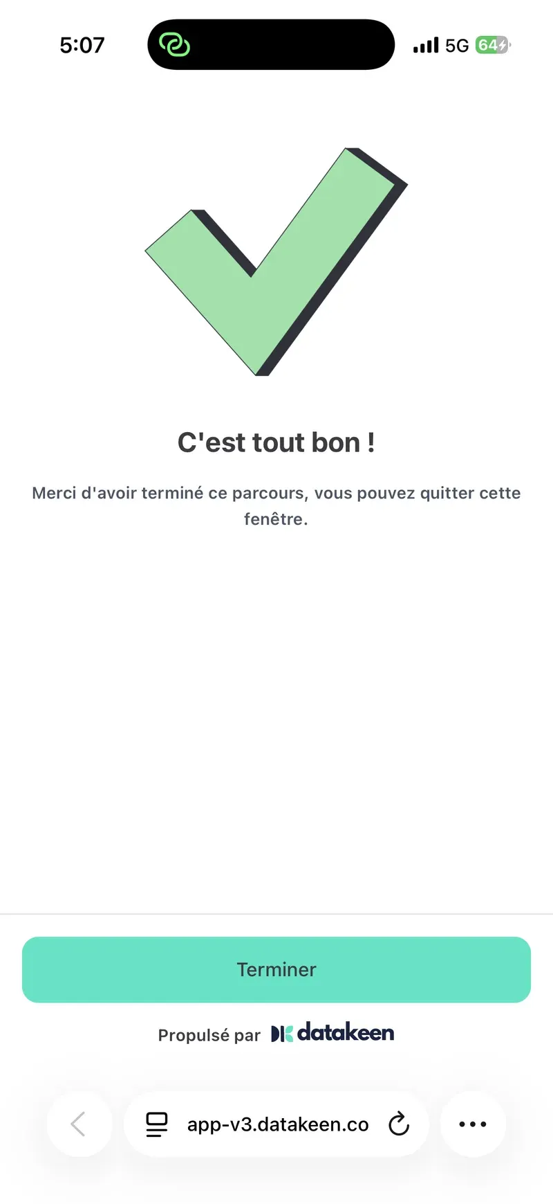 Datakeen — mobile flow complete